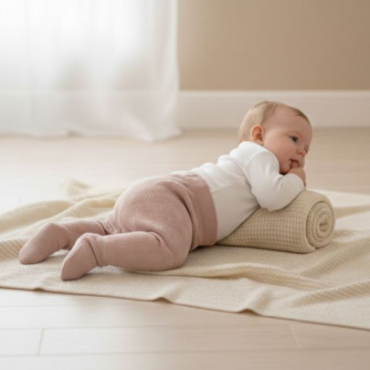 Polodupačky vzor obdĺžniky ružová Baby Service
