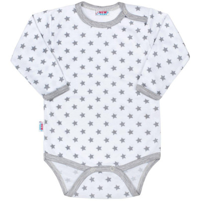 Dojčenské body New Baby Classic II sivé s hviezdičkami Veľ. 80