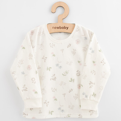 Detské bavlnené tričko s dlhým rukávom New Baby Kindergarten kvetinky