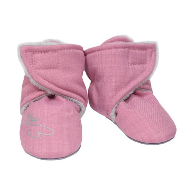 Capáčky barefoot Softshell Lamb Antique pink Esito