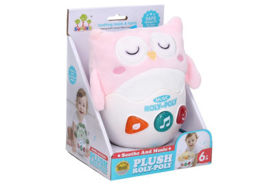 Roly-poly plyšová sova s efektmi 17 cm