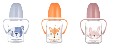 Fľaša úzkohrdlá s úchytmi Cute Animals 120 ml Canpol babies