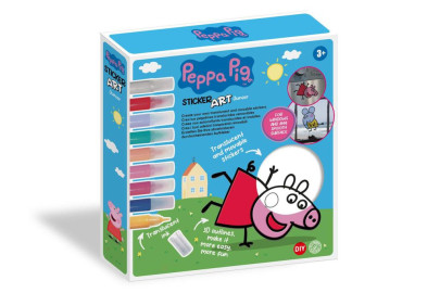 Okenné samolepky a omaľovánky Peppa Pig s farbami
