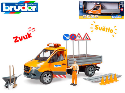 Bruder auto cestnej služby MB Sprinter 40 cm so svetlom a zvukom s doplnkami