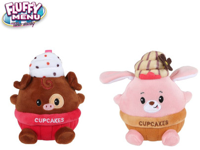 Zvieratko/cupcake plyšové 14 cm 2 druhy Fluffy Menu