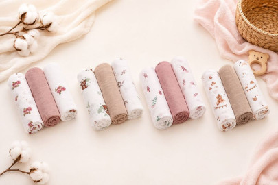 Mušelínové plienky Super Soft ružové 3 ks 70x70 cm BabyOno