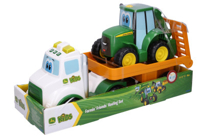 Traktor Johnny s ťahačom 37 cm JD Kids John Deere
