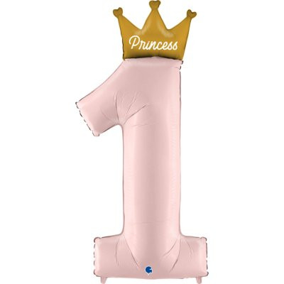 Číslice 1 princezná 40"/102 cm fóliový balónik nafukovací