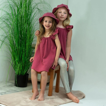 Dievčenské mušelínové šaty Ruby red Esito
