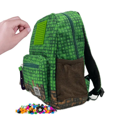 Malý batoh zelený Mine&Craft 50 pixelov Pixie crew
