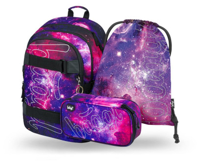 Set 3 Skate Galaxy: batoh, peračník, sáčok Baagl