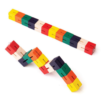 Drevený hlavolam farebný had 1 ks Bigjigs Toys