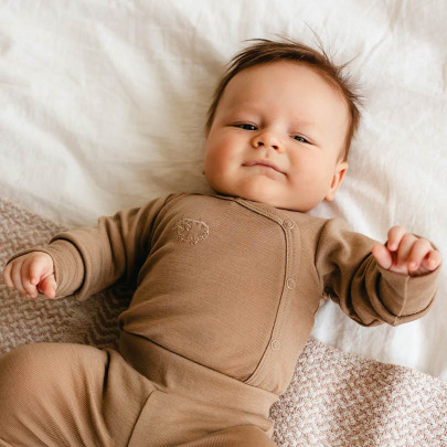 Merino zavinovacie body karamelové Eevi