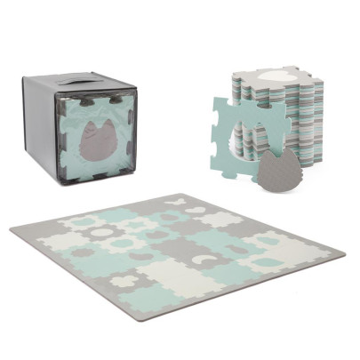 Podložka penová puzzle Luno Shapes KINDERKRAFT SELECT 185 x 165 cm Mint, 30 ks, Premium