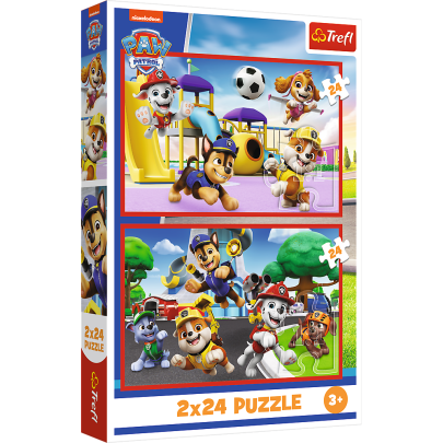 Puzzle Psí deň zábavy 2 v 1 Tlapková patrola 2 x 24 dielikov
