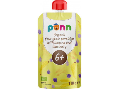 Kapsička Salvest Ponn BIO Banán s čučoriedkou a obilnými vločkami (110 g) 6m+