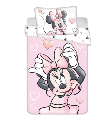 Obliečky do postieľky Minnie Blush Pink 100 x 135, 40 x 60 cm Jerry Fabrics