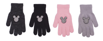 Zimné pletené rukavice prstové rukavice 9-13 rokov Mickey