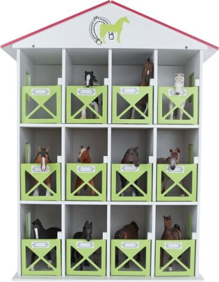 Stajňa pre kone drevená s kójami 12 ks Kids Globe Farming