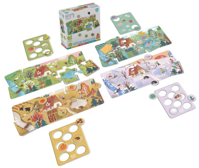 Vééliké Puzzle loto Ročné obdobie KukiKuk