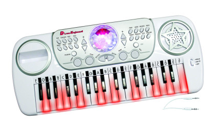 Klávesy s disco guľou s výukovou funkciou