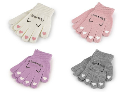 Detské pletené rukavice mačka