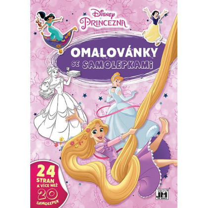 Omaľovánky A4 so samolepkami Disney Princezné