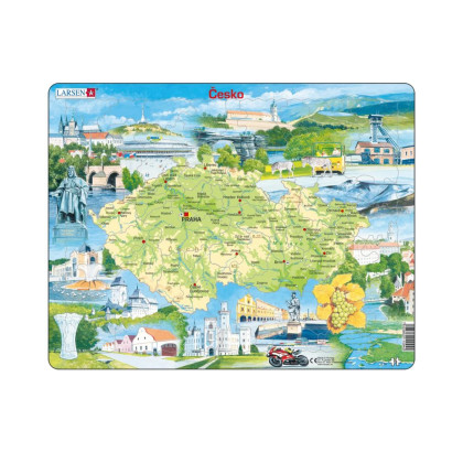 Česká republika pamiatky 78 dielikov Edu puzzle Dino