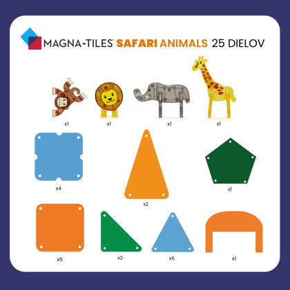Magnetická stavebnica Safari 25 dielov Magna-tiles
