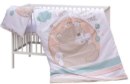 Detská postieľka biela s kompletnou výbavou 120 x 60 cm Eri Scarlett