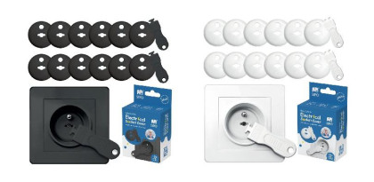 Ochranné kryty na elektrické zásuvky set 12 ks + 2x kľúče Sipo