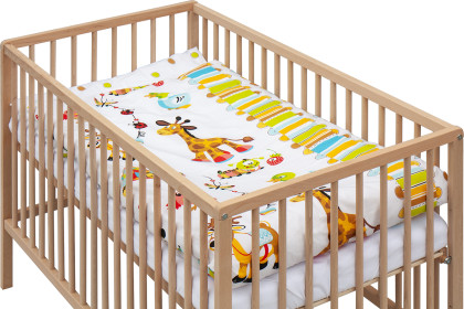 Detská postieľka s kompletnou výbavou prírodná 120 x 60 cm Arama Scarlett