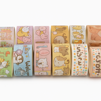 Ozdobná lepiaca páska detské motívy sada Washi