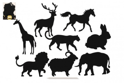 Škrabací obrázok, výrez dúhový zvieratá 8 ks