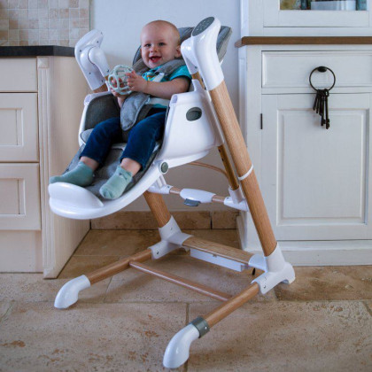 Jedálenská stolička B-Swinging Chair Pure White 2v1