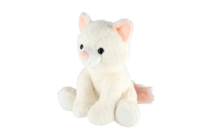 Sediaca plyšová mačička 30 cm biela