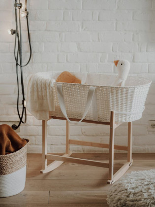 Ahojbaby Mojžišov košík pre bábätko Paper Dream white + matrac Basic