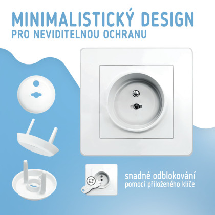 Ochranné kryty na elektrické zásuvky set 12 ks + 2x kľúče Sipo