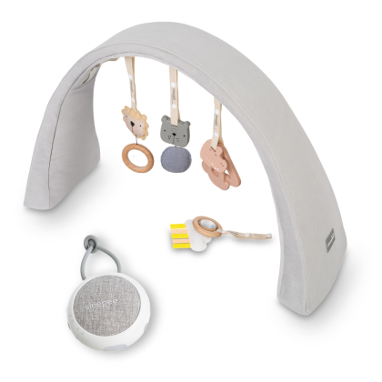 Nastaviteľná hrazdička s hračkami a bielym šumom 2 v 1 Sleepee