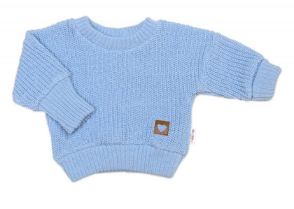 Rastúci oversize pletený svetrík pre bábätko sv. modrý Baby Nellys