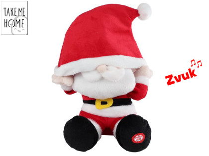 Take Me Home Santa plyšový 29-36 cm nasadzujúci si čiapku na batérie so zvukom 12 m+