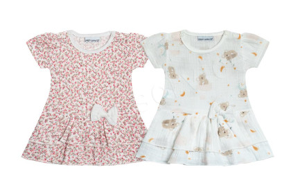 Dojčenské šaty mušelín kvietky - Baby Service
