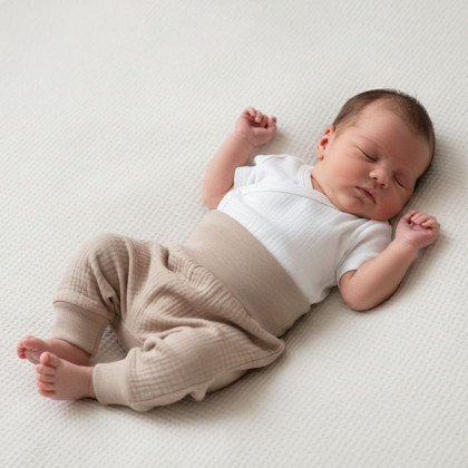 Dojčenské nohavice - buggy mušelín béžová Baby Service