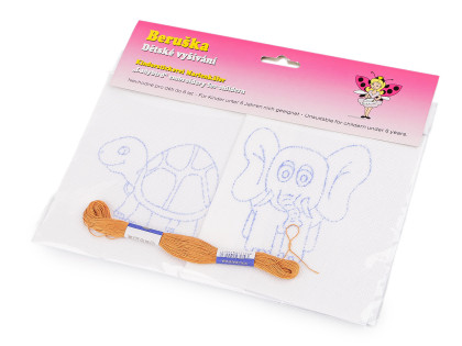 Detské vyšívanie s predtlačeným motívom 2 ks