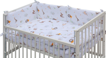 Detská postieľka biela s kompletnou výbavou 120 x 60 cm Gona Scarlett