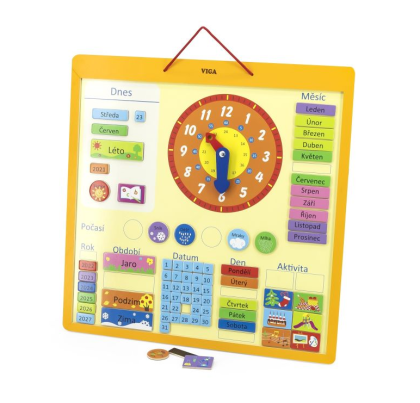 Drevený kalendár česky veľký Viga