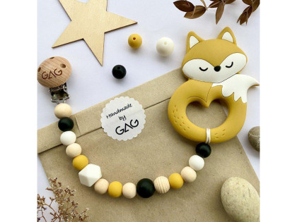 Hryzátko na klipe silikónové Hryzátko lišiak