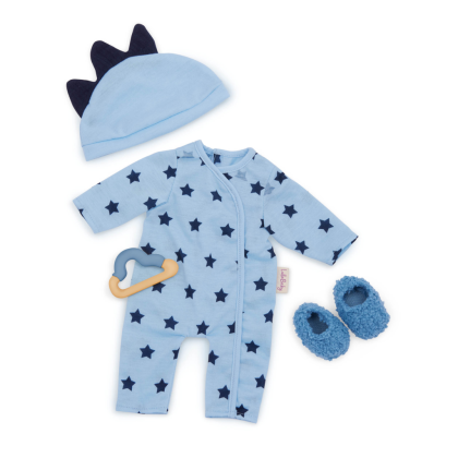 Overal pre bábiky modrý s doplnkami LullaBaby