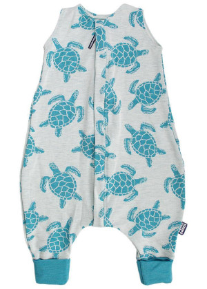 Merino spací vak korytnačka aqua s nožičkami