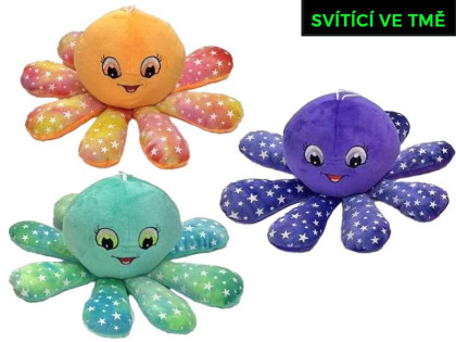 Chobotnička plyšová 15 cm svietiaca v tme
